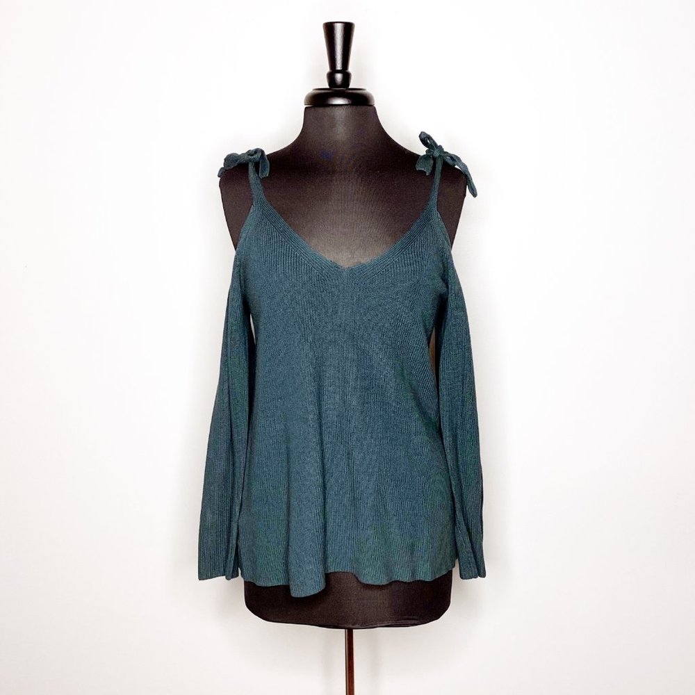 LOFT Cold Shoulder Sweater w/ Tie Straps